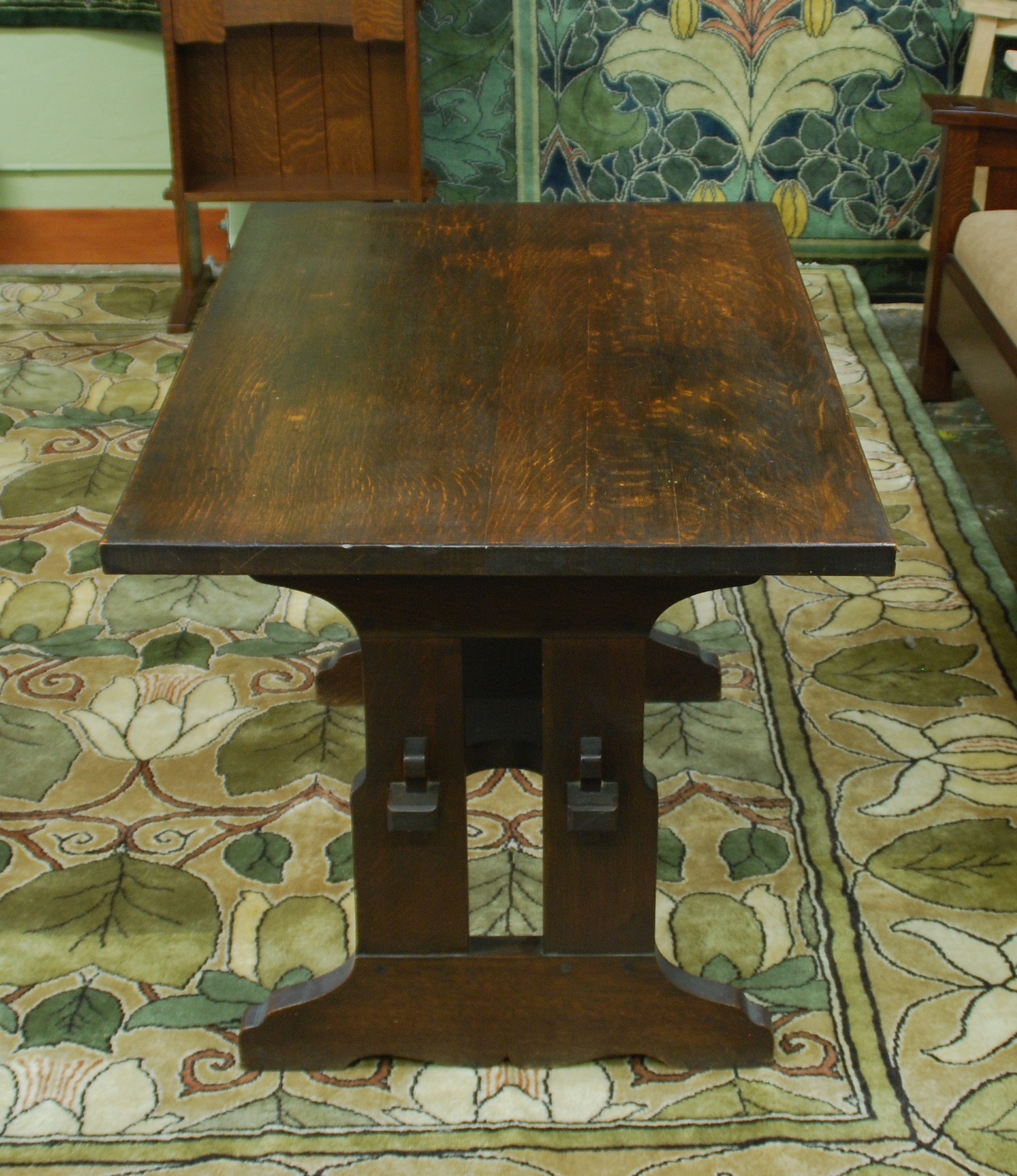 Voorhees Craftsman Mission Oak Furniture - Gustav Stickley Early Trestle Table 1902
