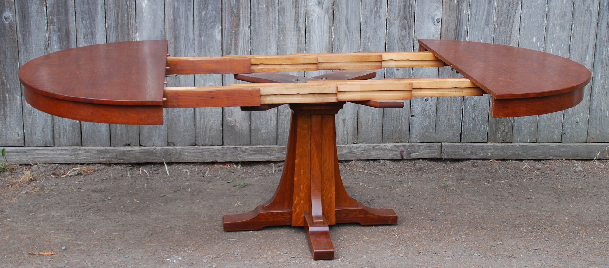 Shown Open Without Leaves Exhibiting The Thick Hard Maple Dovetail Table Glides Used Also By Shown Open Without Leaves Exhibiting The Thick Hard Maple Dovetail Table Glides Used Also By
