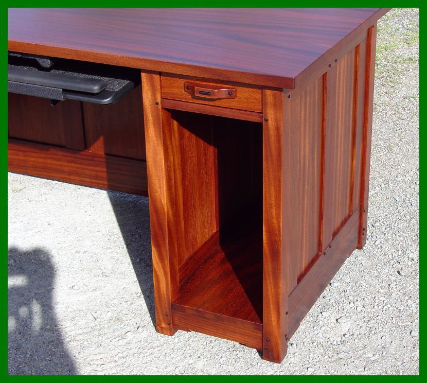 Voorhees Craftsman Mission Oak Furniture Greene And Style Additional View Of Computer Tower Compartment And Retractable Keyboard Tray