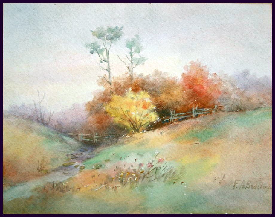 Voorhees Craftsman Mission Oak Furniture Original Water Color Painting In Oak Arts And Crafts Frame By Listed Artist Florence A Bradley
