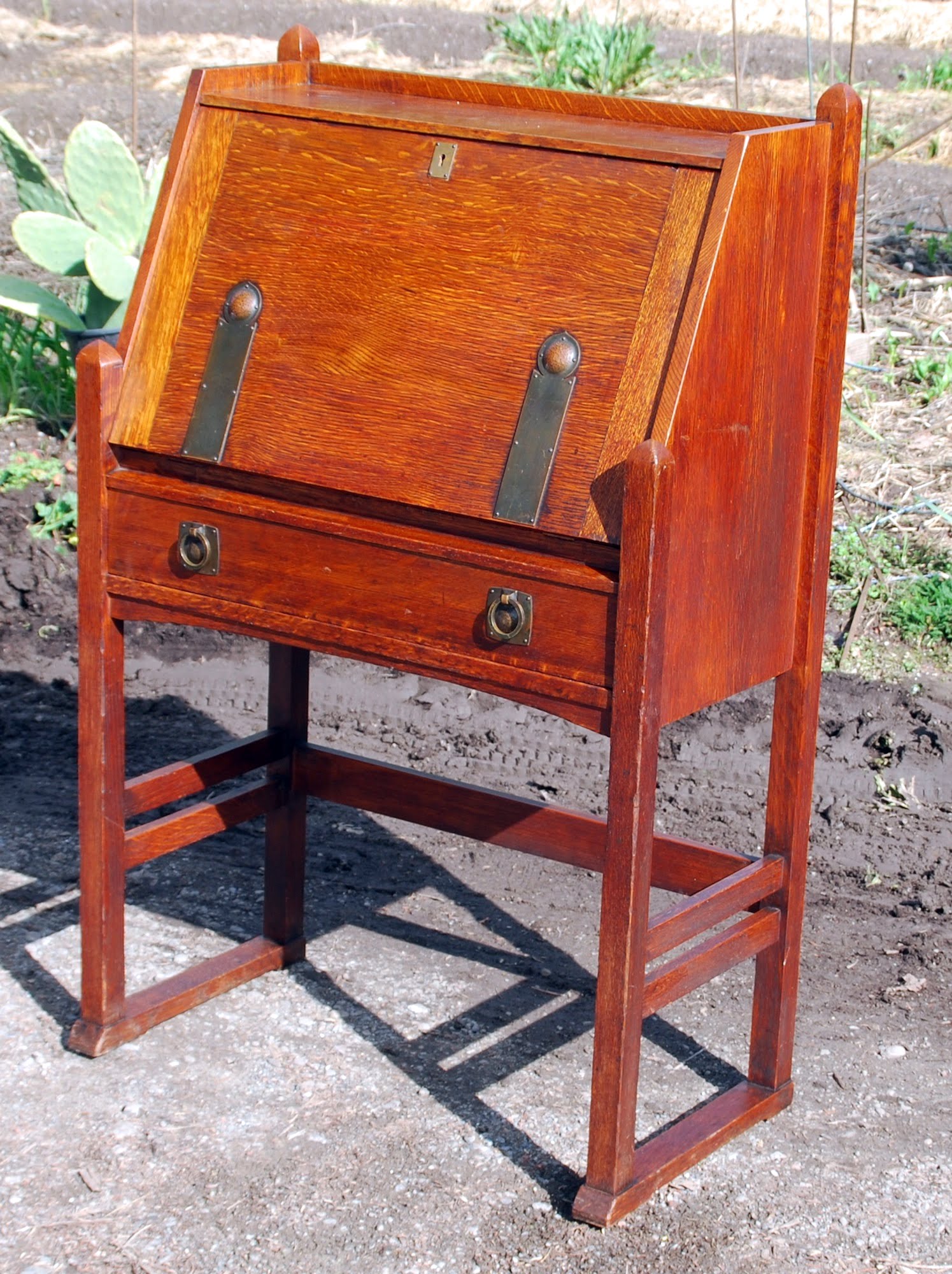 Voorhees Craftsman Mission Oak Furniture Rare Stickley Brothers Oblique View
