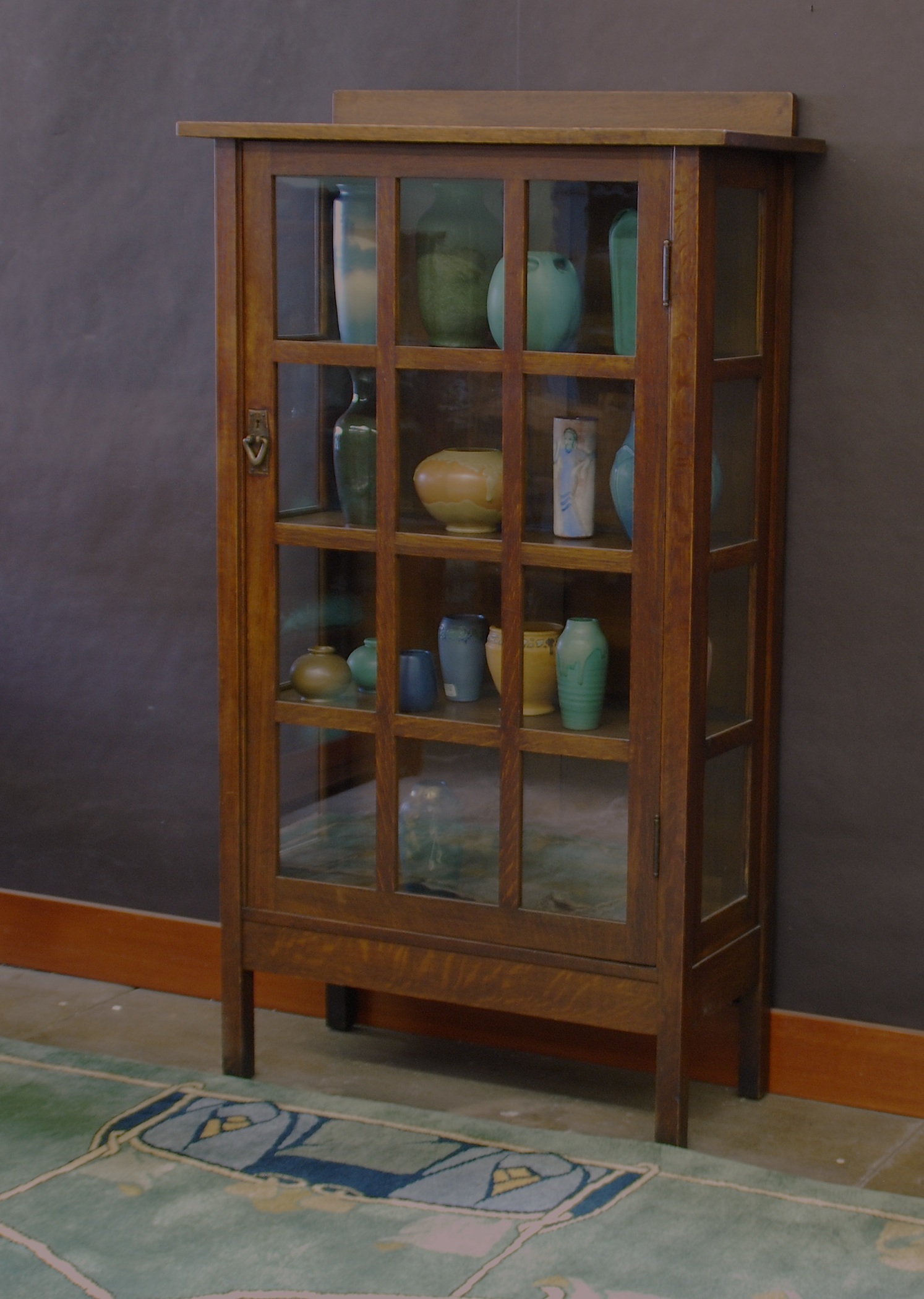 Voorhees Craftsman Mission Oak Furniture Gustav Stickley Single Original Patina To The Gustav Stickley Hand Hammered Copper Door Pull Hardware