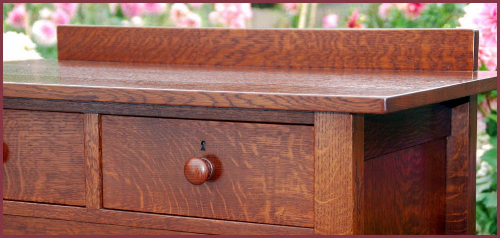 Voorhees Craftsman Mission Oak Furniture Gustav Stickley Harvey Detail Of The Authentic Turned Wooden Handle And Excellent Hand Selected Quarter Sawn