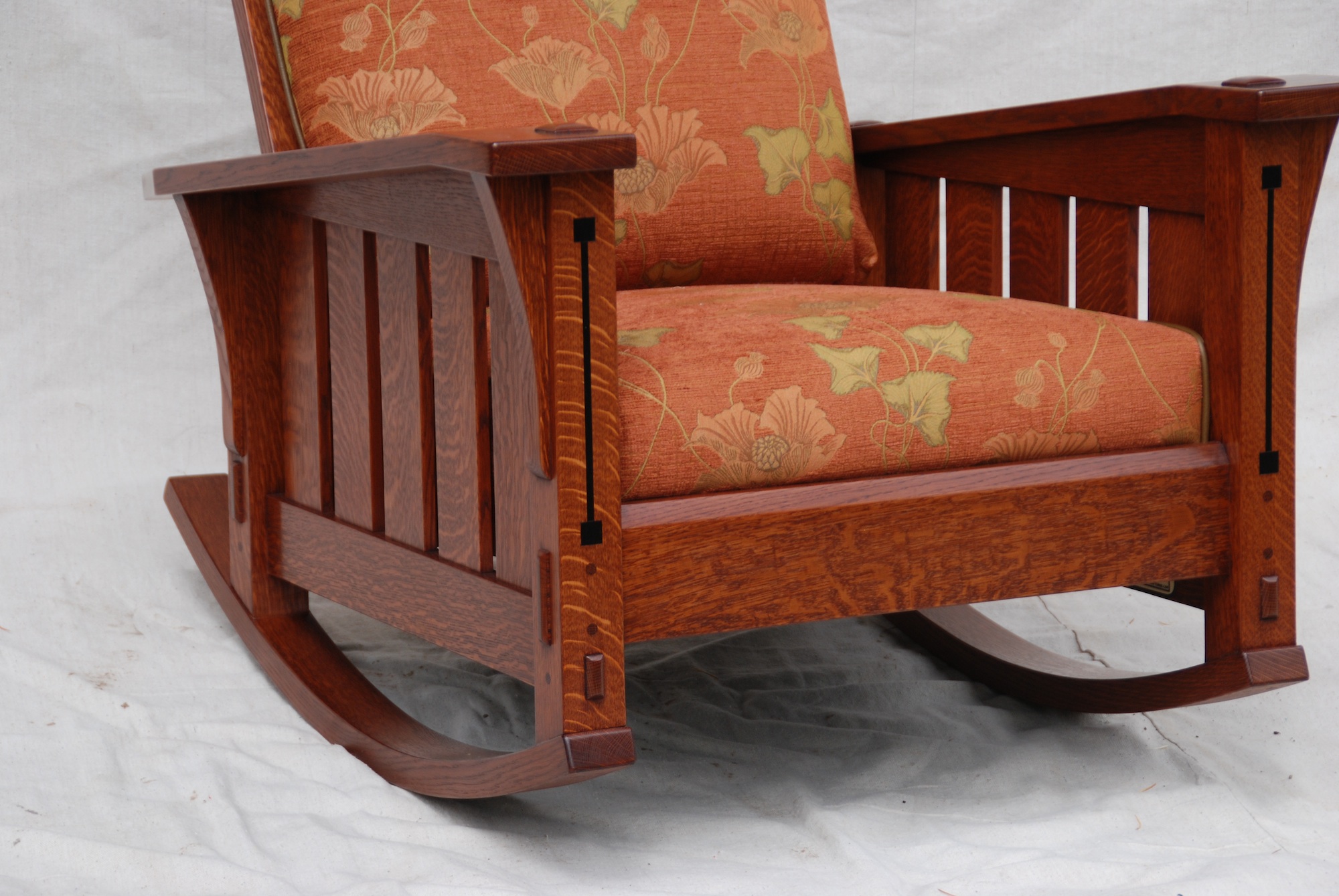 Detail Pinned Through Tenons Beveled And Arched Front Seat Rail Ebony Inlay Detail Pinned Through Tenons Beveled And Arched Front Seat Rail Ebony Inlay