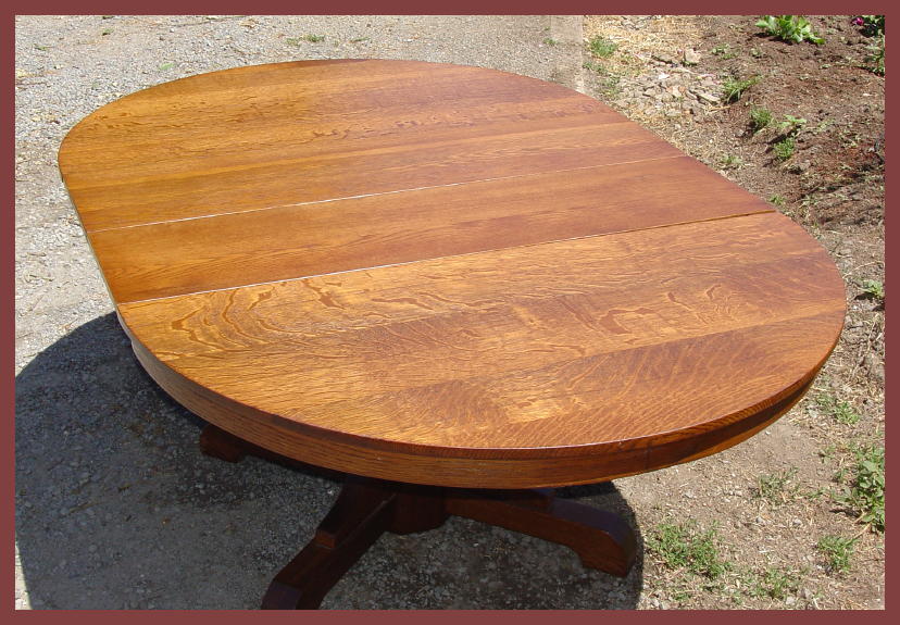 Voorhees Craftsman Mission Oak Furniture Original Vintage Gustav Shown With The Two Original Leaves Installed