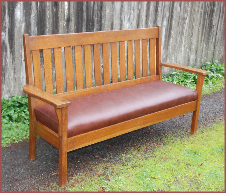 Voorhees Craftsman Mission Oak Furniture Vintage Oak Settee Or