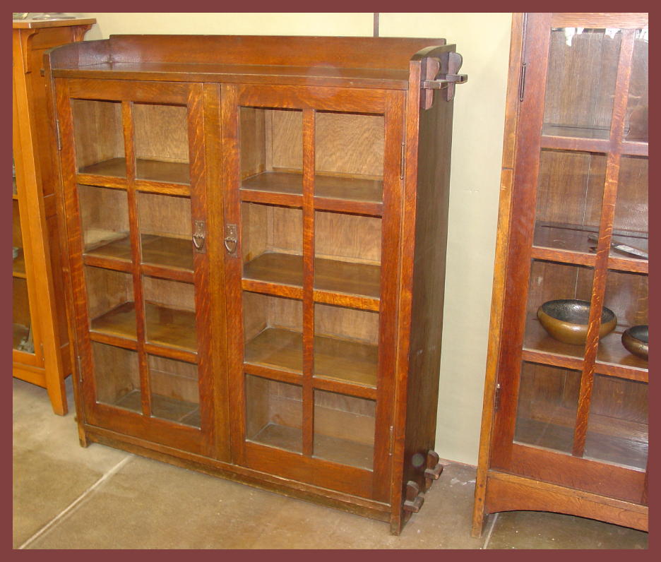 Voorhees Craftsman Mission Oak Furniture Gustav Stickley Early Gustav Stickley 2 Door Bookcase With Keyed Tenons