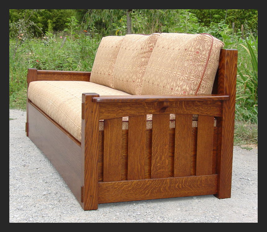 abrazo Embrión folleto Voorhees Craftsman Mission Oak Furniture - Limbert Style Sofa Bed